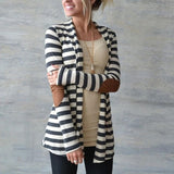 Long Sleeve Striped Printed Casual cardigan
