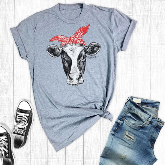 Funny Design Cow Printed T-Shirts
