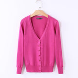 Long Sleeve Casual V-Neck  Sweaters Red Black