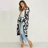 leopard print long cardigans