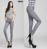 each color slim waist elastic pants