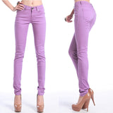 each color slim waist elastic pants