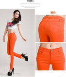 each color slim waist elastic pants