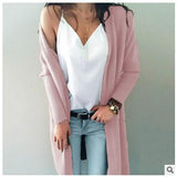 knitted long sleeve long sweater cardigan for women