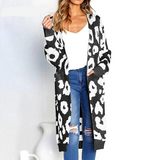 leopard print long cardigans