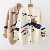 Women's   Sweaters Embroidery Knit Cardigans