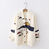 Women's   Sweaters Embroidery Knit Cardigans