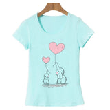 Elephant balloon Print Women t shirt