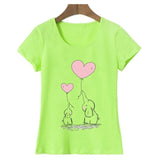Elephant balloon Print Women t shirt
