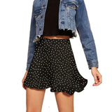 High Waist A Line Mini Skirt