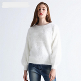 rabbit knitted pullovers sweater O-NECK