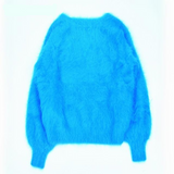 rabbit knitted pullovers sweater O-NECK