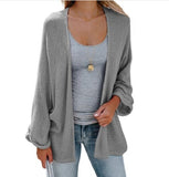 cardigans batwing sleeve solid thin  cardigan