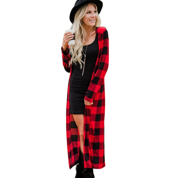 black and red  Long Cardigan