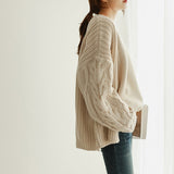 Long Sleeve Loose Knitting Cardigan Fashion Solid Outwear