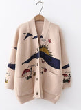 Women's   Sweaters Embroidery Knit Cardigans