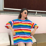 T-Shirt Women Rainbow Striped