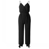 new V-neck sexy tight dress ladies belt jumpsuit