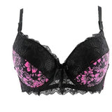 Lace Print Push Up Lingerie  Black White bras