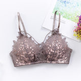 Lace Floral Embroidery Bralette  Lingerie Comfort Seamless Adjusted Bras For Women